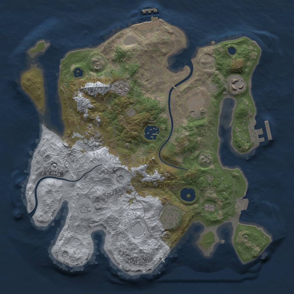 Rust Map: Procedural Map, Size: 3000, Seed: 93899, 11 Monuments