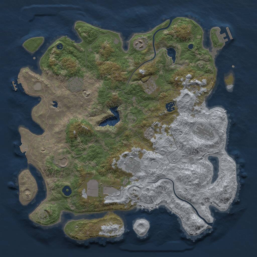 Rust Map: Procedural Map, Size: 4000, Seed: 96458324, 15 Monuments