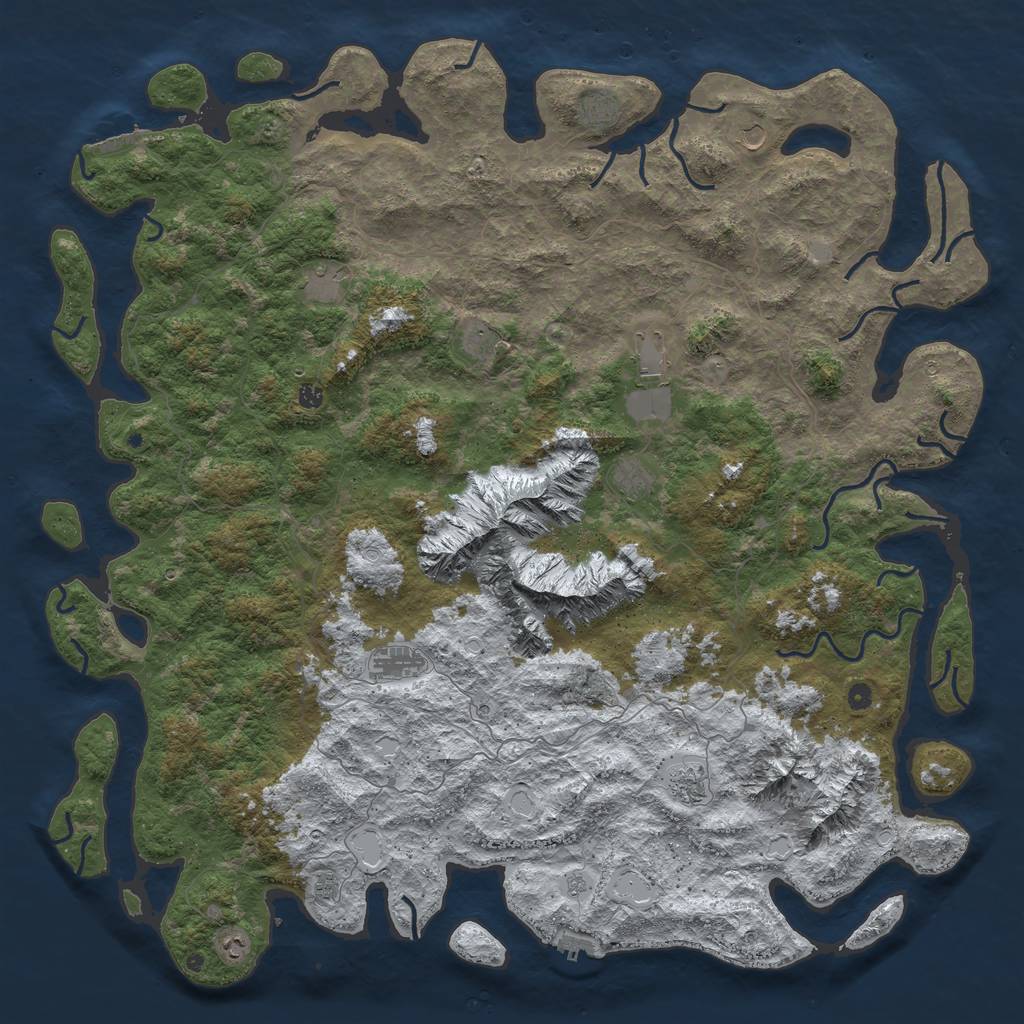 Rust Map: Procedural Map, Size: 6000, Seed: 7042022, 20 Monuments