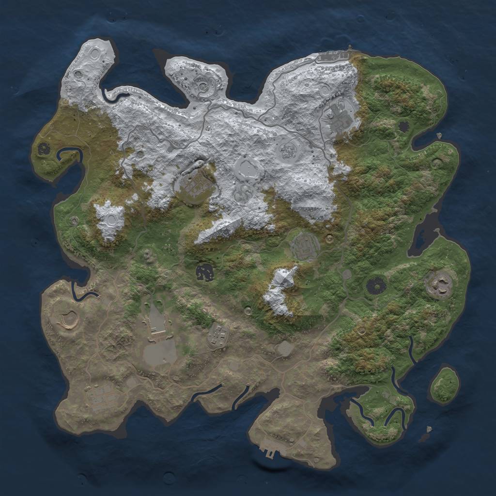 Rust Map: Procedural Map, Size: 4000, Seed: 68393, 18 Monuments
