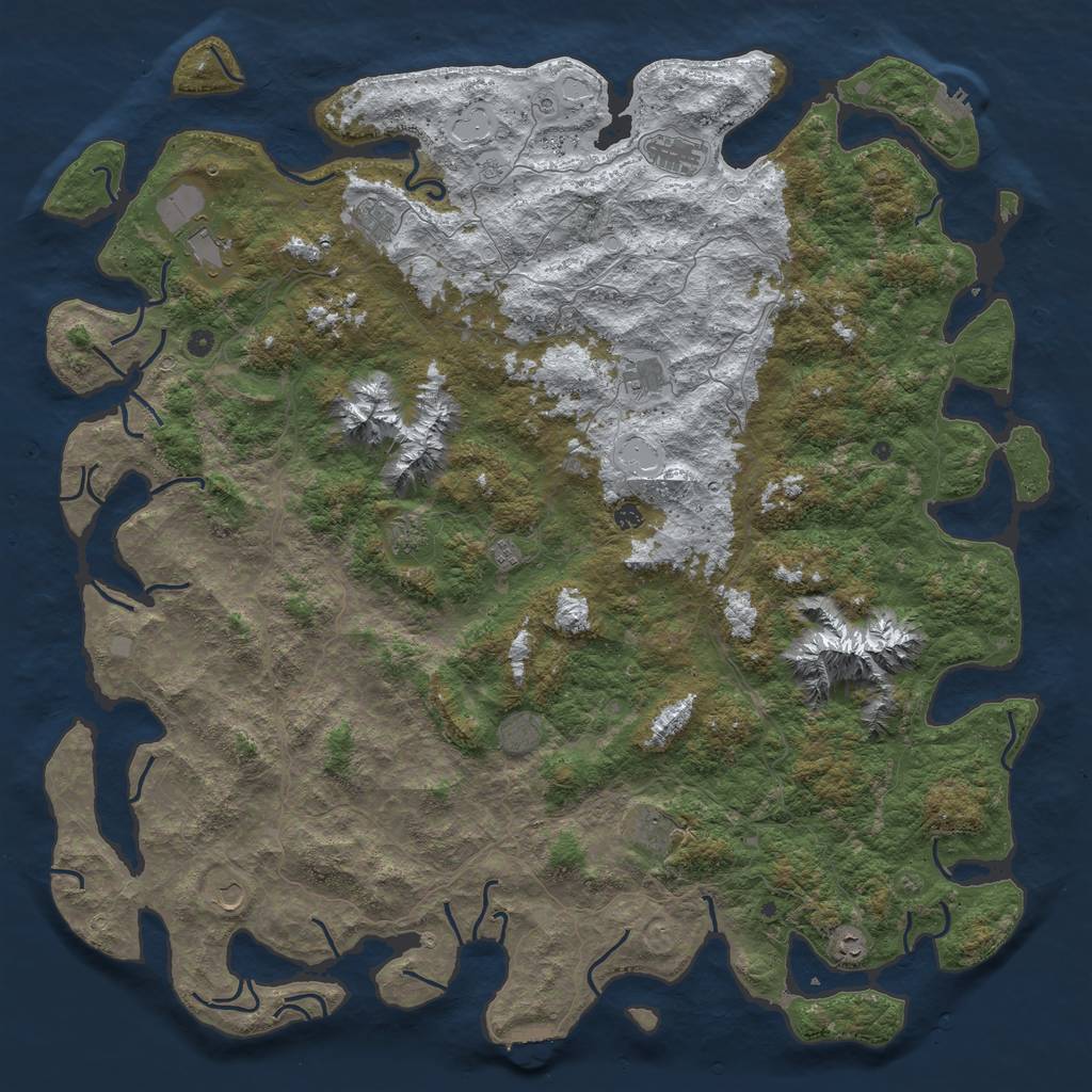 Rust Map: Procedural Map, Size: 6000, Seed: 110622242, 20 Monuments