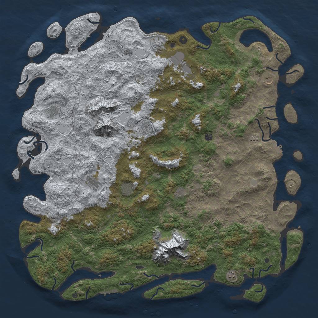Rust Map: Procedural Map, Size: 6000, Seed: 1571385284, 20 Monuments