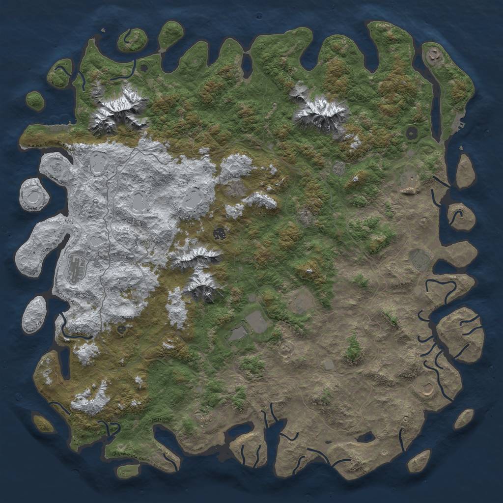 Rust Map: Procedural Map, Size: 6000, Seed: 12109911, 20 Monuments