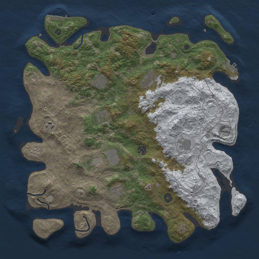 Rust Map: Procedural Map, Size: 4250, Seed: 657987, 18 Monuments