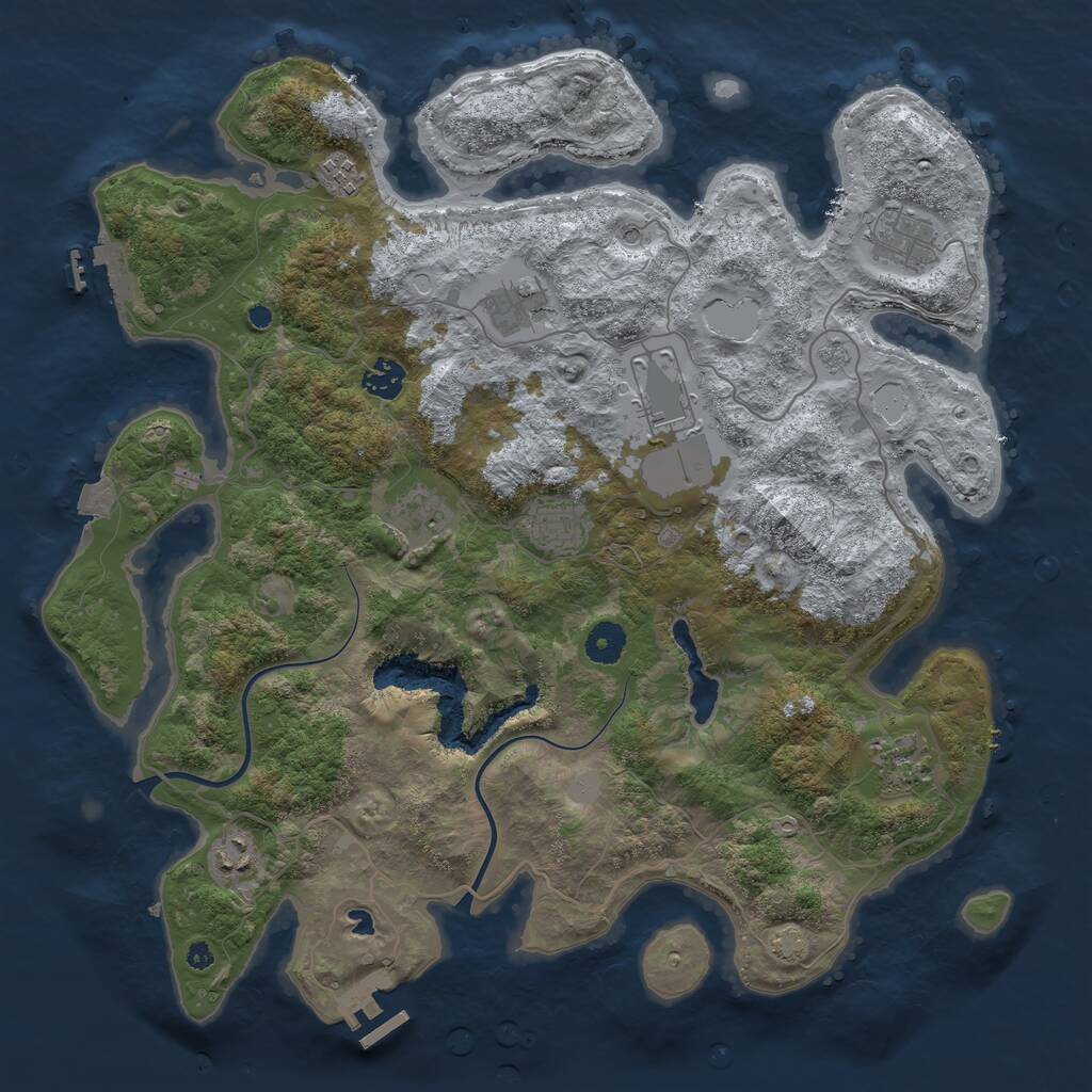 Rust Map: Procedural Map, Size: 4000, Seed: 12756, 15 Monuments