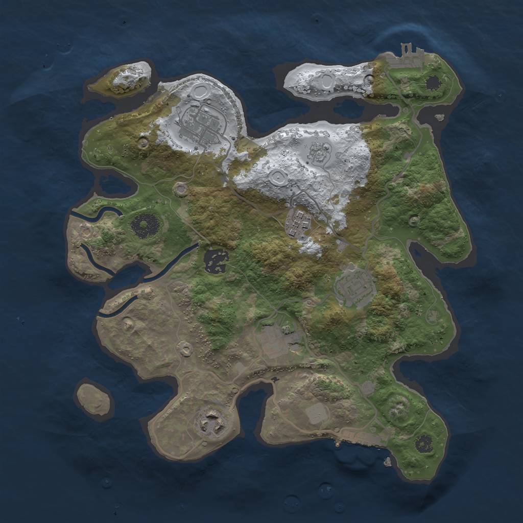 Rust Map: Procedural Map, Size: 3000, Seed: 6011970, 14 Monuments