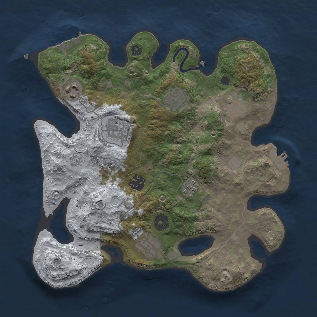 Rust Map: Procedural Map, Size: 3000, Seed: 2438929, 15 Monuments