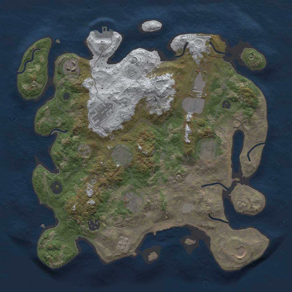 Rust Map: Procedural Map, Size: 3500, Seed: 116868319, 18 Monuments