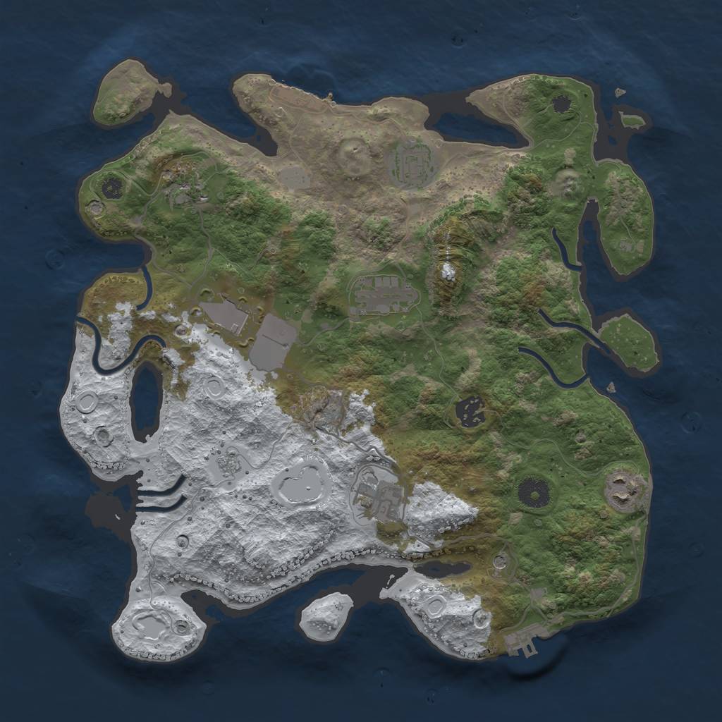 Rust Map: Procedural Map, Size: 3500, Seed: 150479088, 16 Monuments