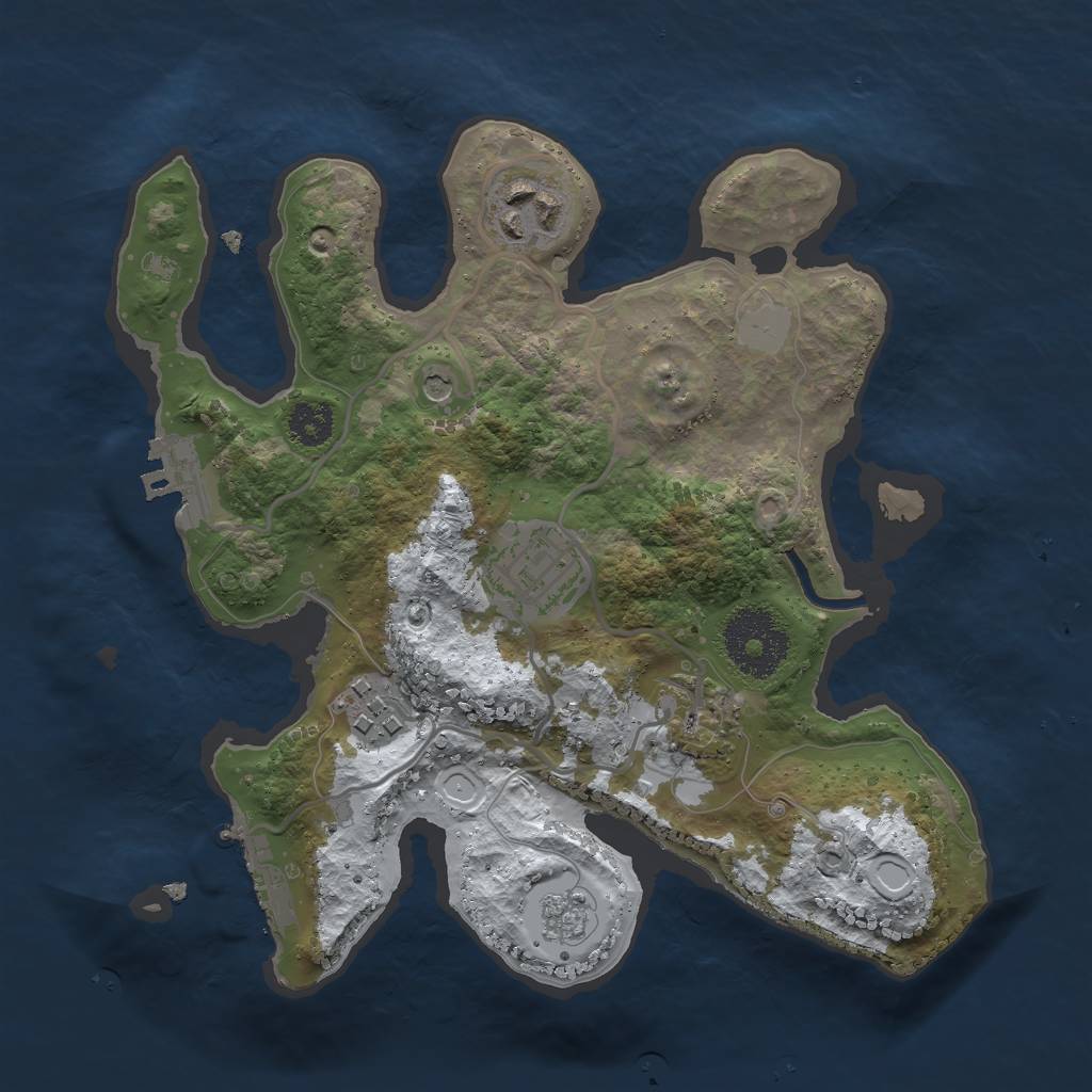 Rust Map: Procedural Map, Size: 2500, Seed: 612455666, 13 Monuments
