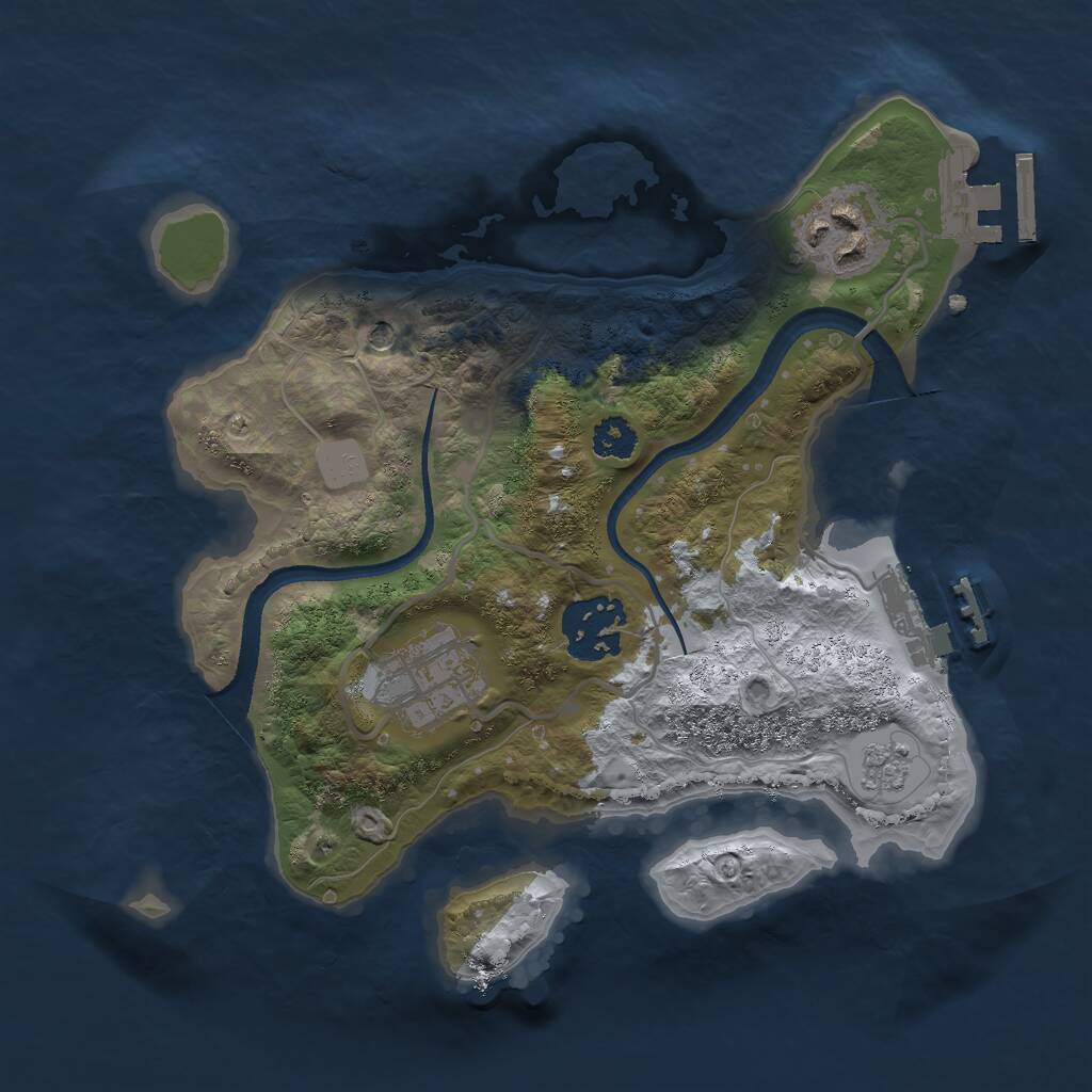 Rust Map: Procedural Map, Size: 2500, Seed: 1710343967, 8 Monuments