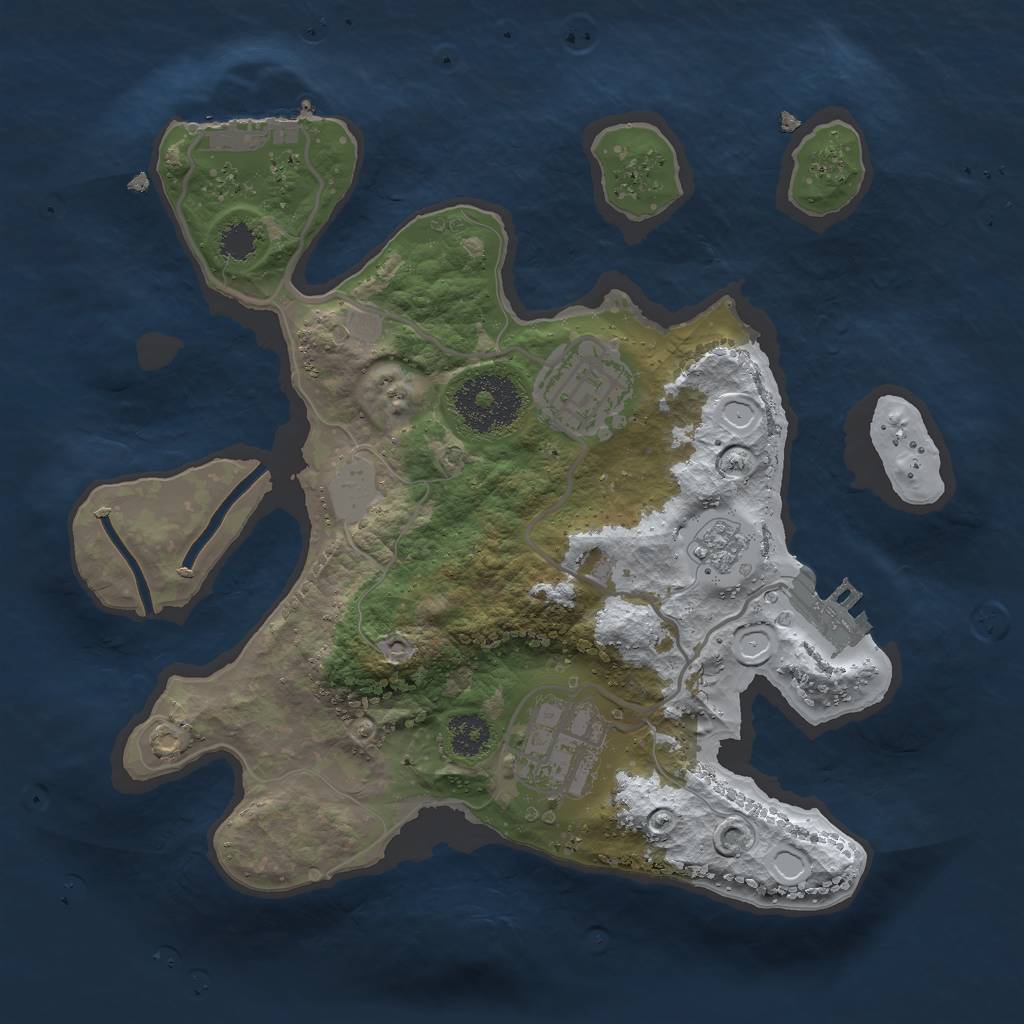 Rust Map: Procedural Map, Size: 2500, Seed: 820768180, 10 Monuments
