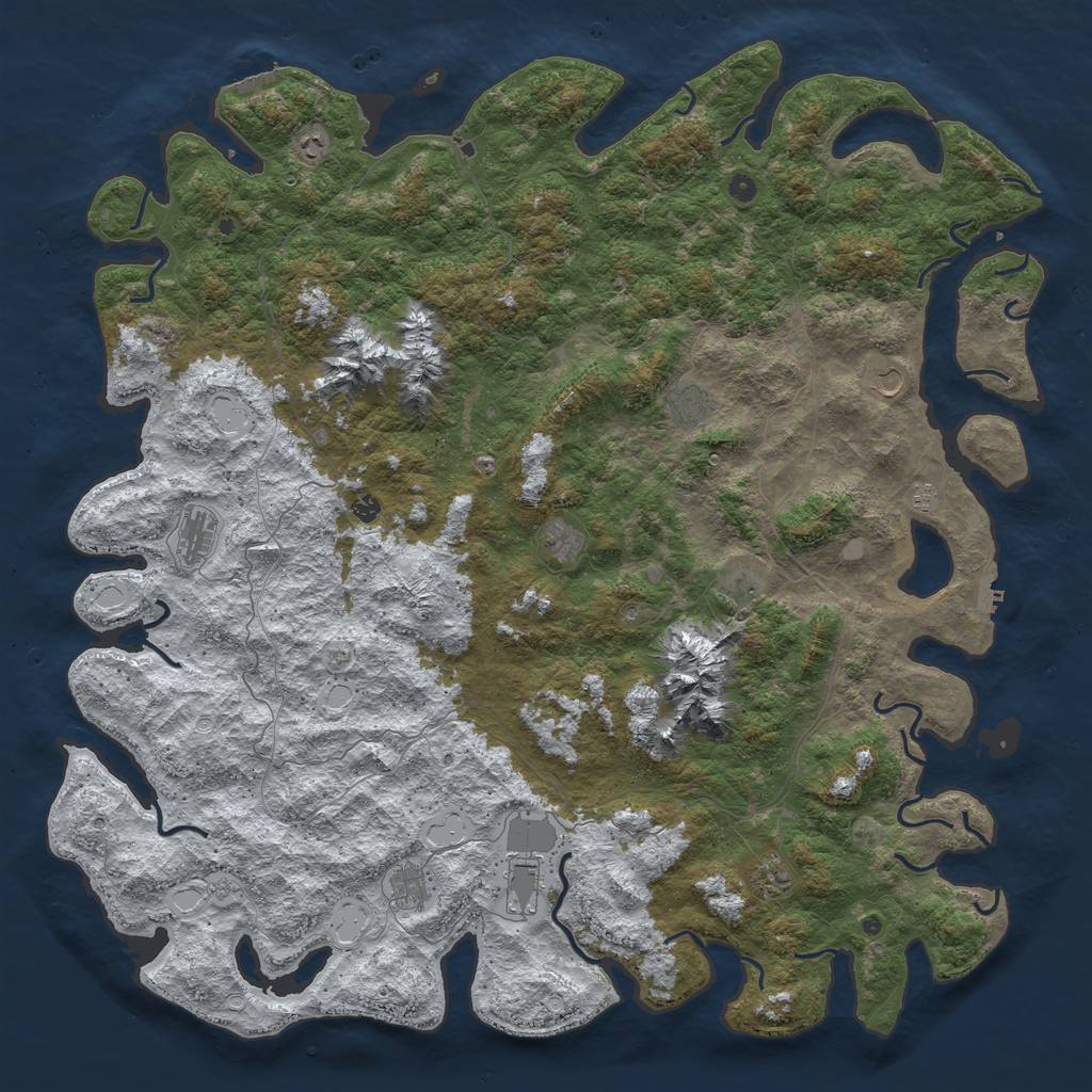 Rust Map: Procedural Map, Size: 6000, Seed: 68537, 20 Monuments