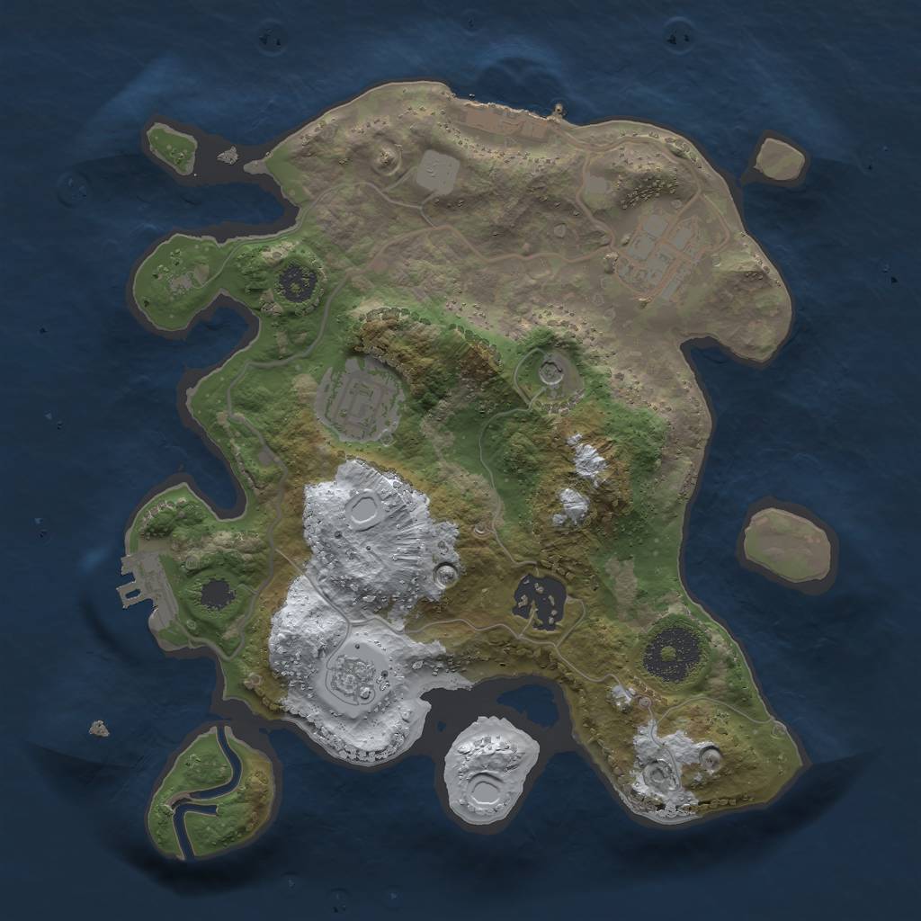 Rust Map: Procedural Map, Size: 2500, Seed: 1724049779, 12 Monuments