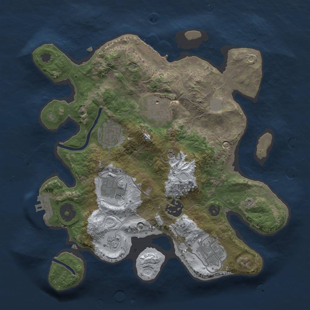 Rust Map: Procedural Map, Size: 2750, Seed: 1724049779, 14 Monuments