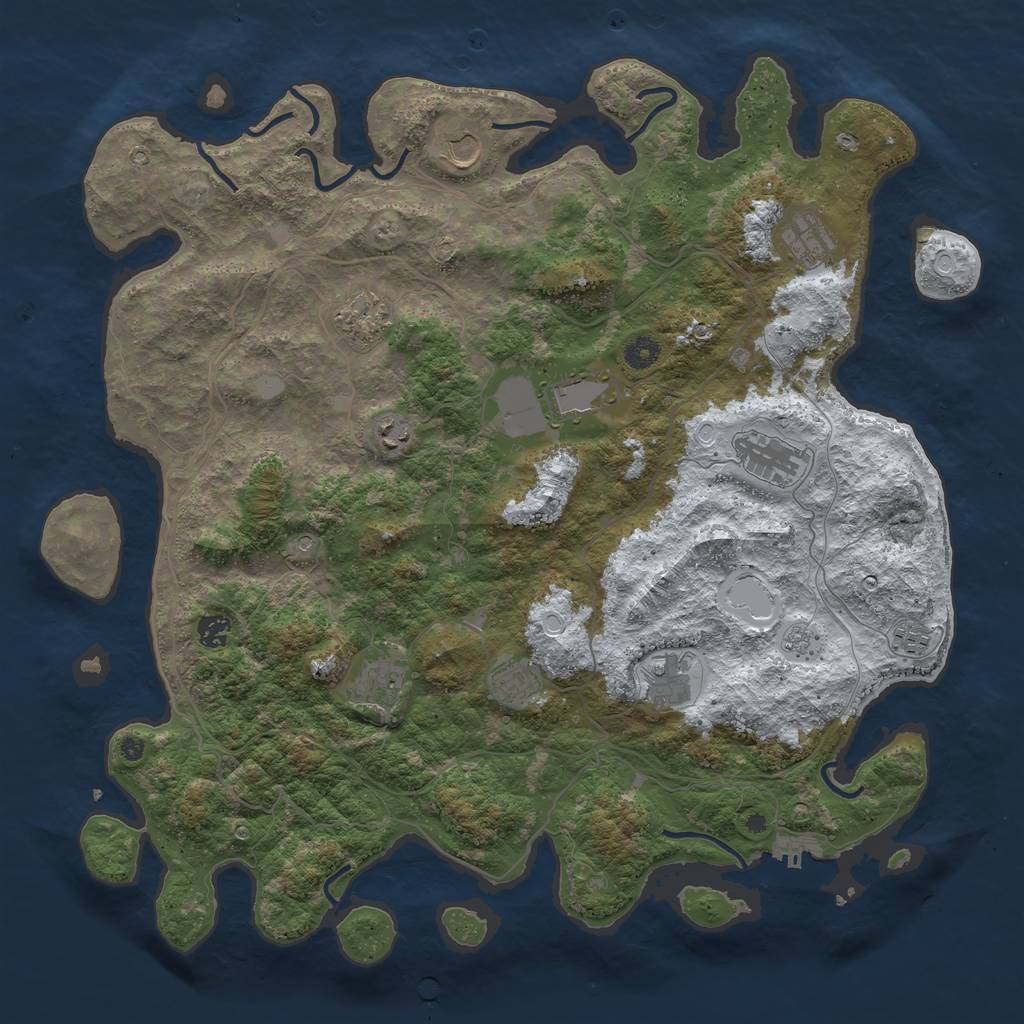 Rust Map: Procedural Map, Size: 4500, Seed: 995796749, 19 Monuments