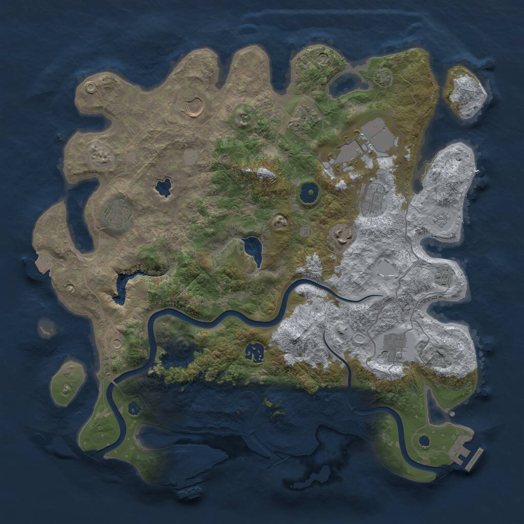Rust Map: Procedural Map, Size: 4000, Seed: 186457649, 15 Monuments