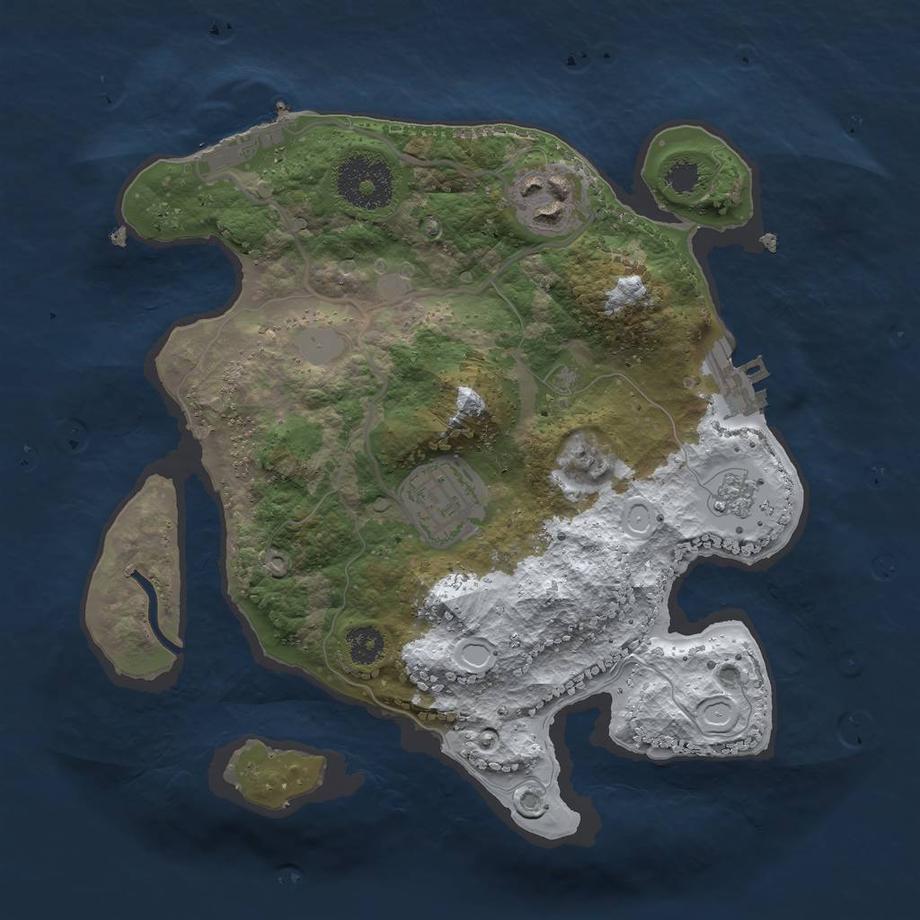 Rust Map: Procedural Map, Size: 2500, Seed: 1861950381, 10 Monuments