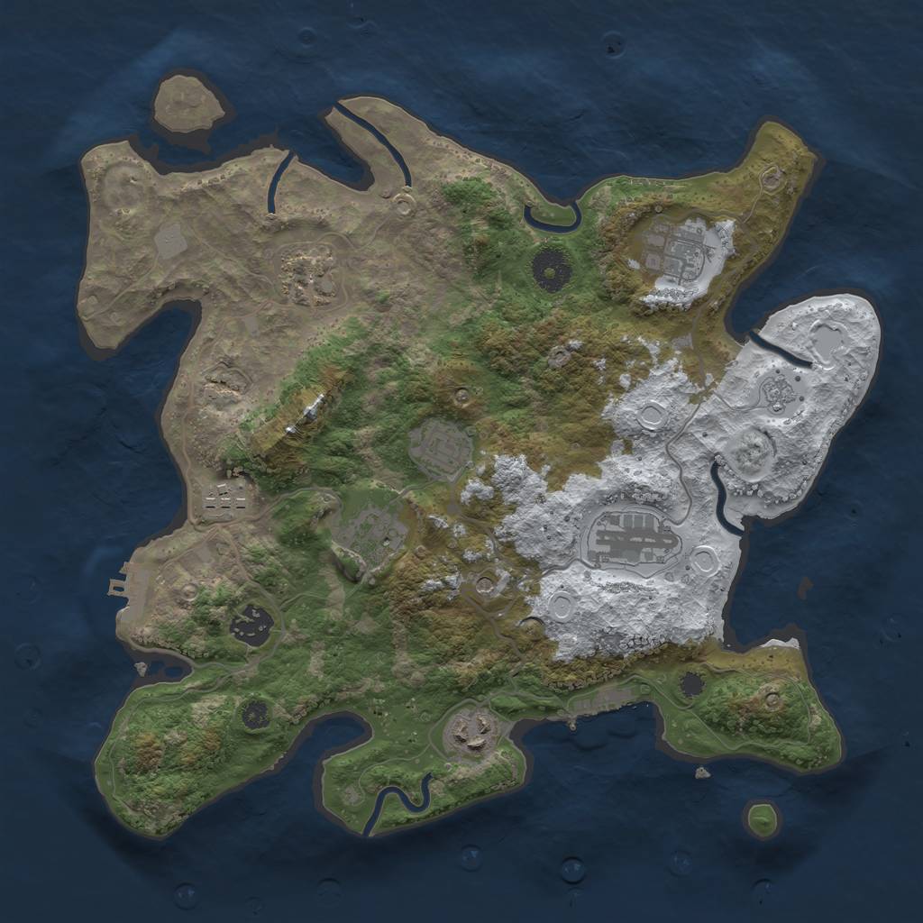 Rust Map: Procedural Map, Size: 3400, Seed: 163540664, 17 Monuments