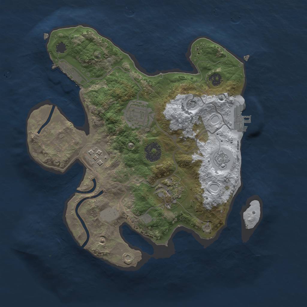 Rust Map: Procedural Map, Size: 2500, Seed: 465811041, 12 Monuments