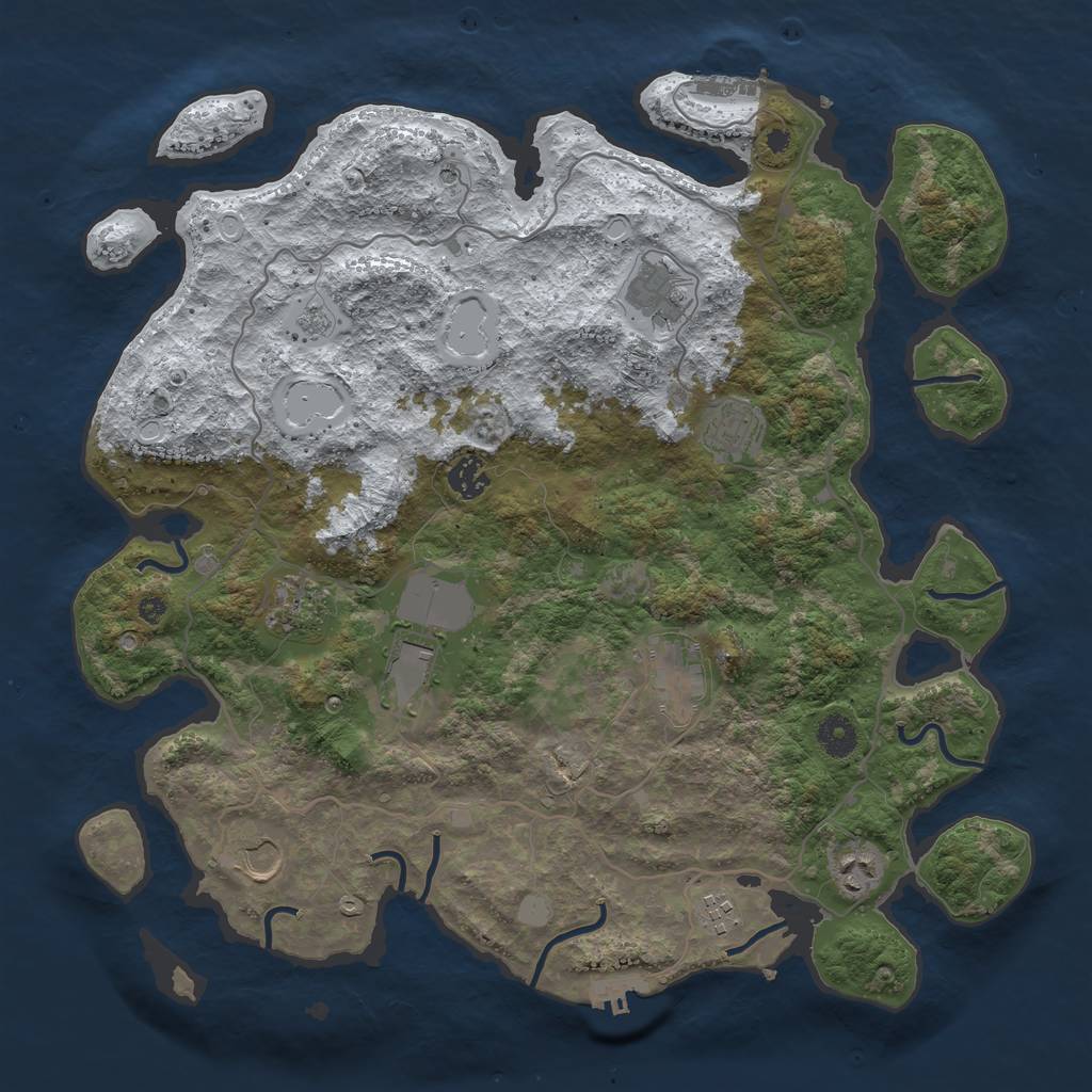 Rust Map: Procedural Map, Size: 4000, Seed: 679400, 18 Monuments