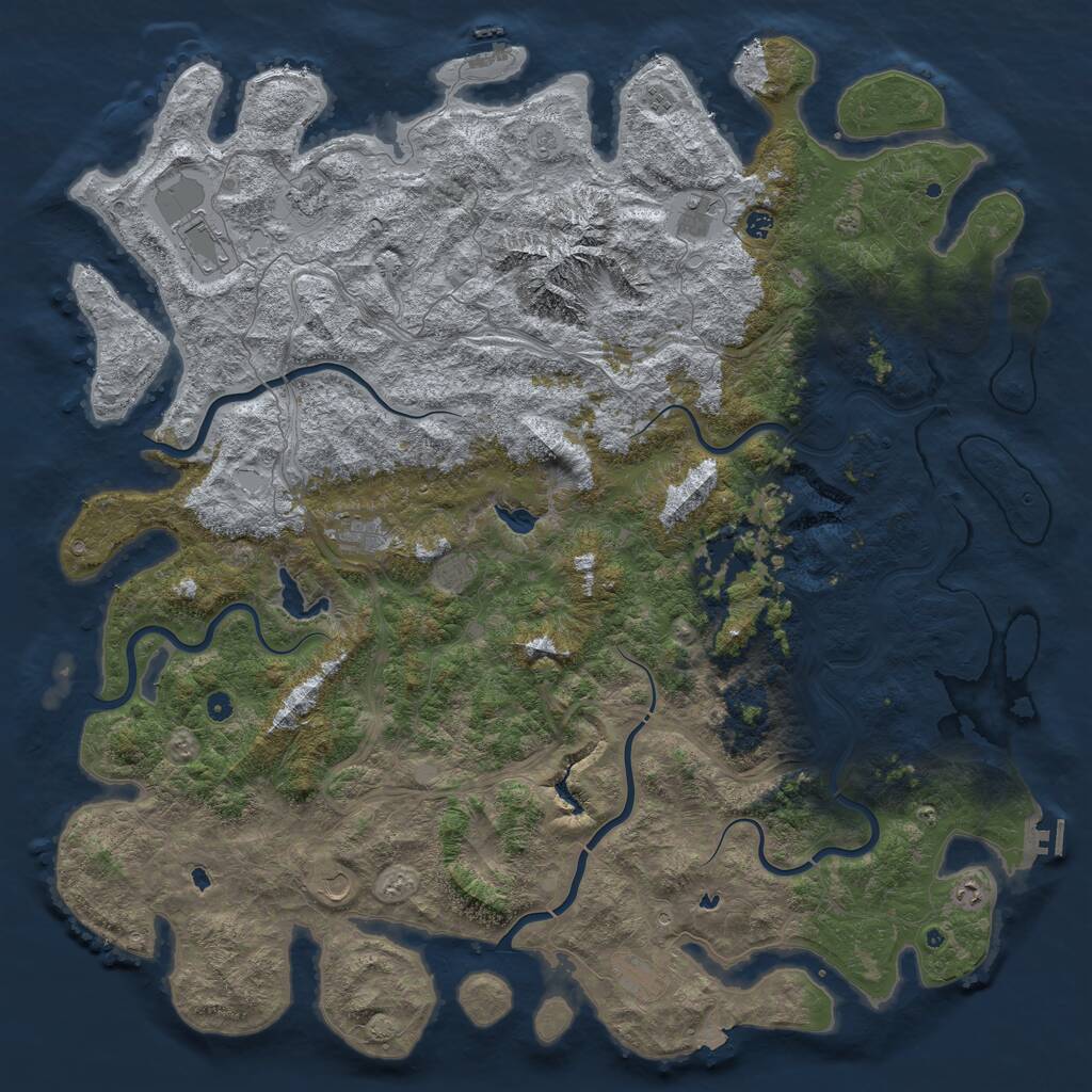 Rust Map: Procedural Map, Size: 6000, Seed: 22165493, 17 Monuments