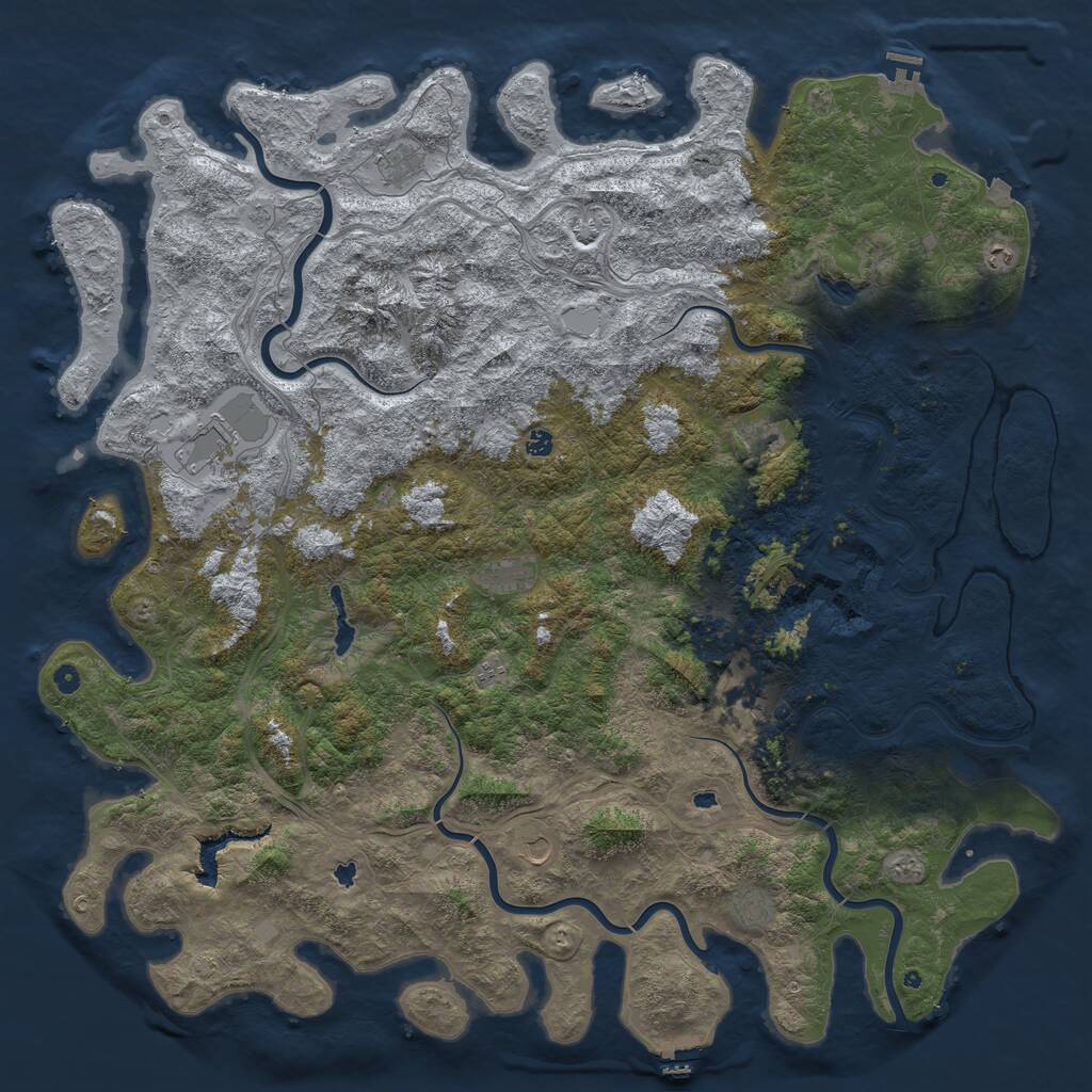 Rust Map: Procedural Map, Size: 6000, Seed: 682963, 17 Monuments