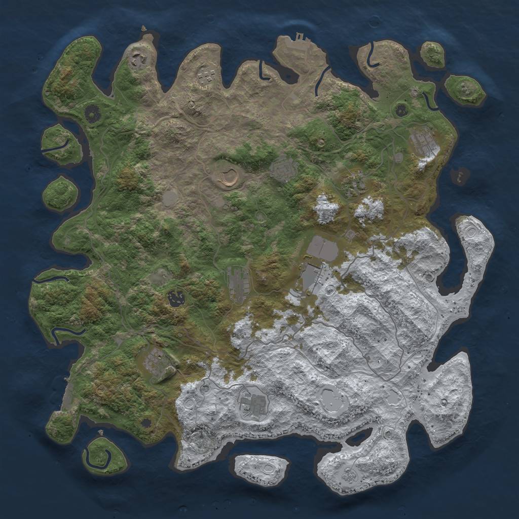 Rust Map: Procedural Map, Size: 4500, Seed: 1512345464, 20 Monuments