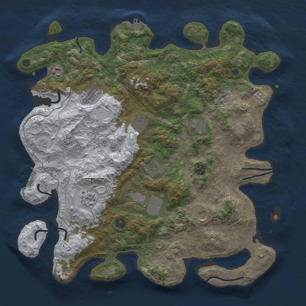 Rust Map: Procedural Map, Size: 4250, Seed: 86174787, 19 Monuments