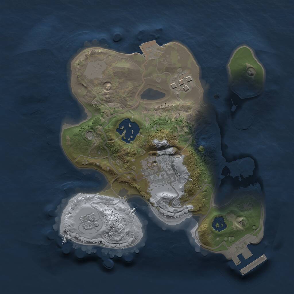 Rust Map: Procedural Map, Size: 2000, Seed: 1897, 6 Monuments