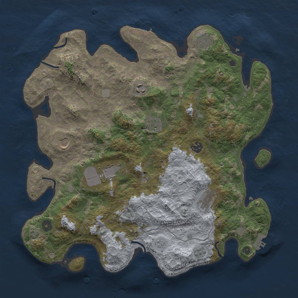 Rust Map: Procedural Map, Size: 4000, Seed: 6092169, 16 Monuments