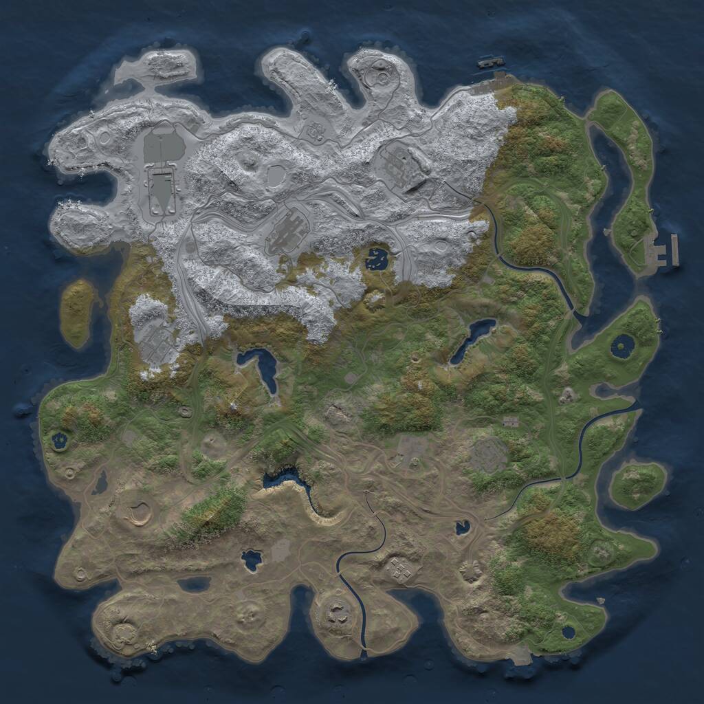 Rust Map: Procedural Map, Size: 4500, Seed: 4914323, 16 Monuments