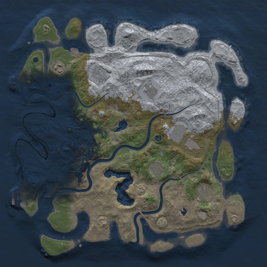 Rust Map: Procedural Map, Size: 4000, Seed: 1388406763, 13 Monuments