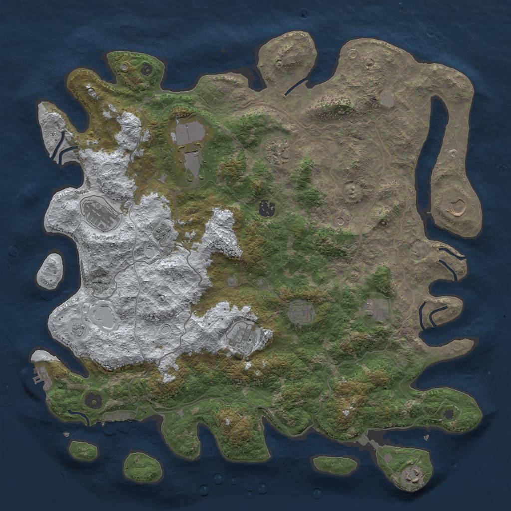 Rust Map: Procedural Map, Size: 4500, Seed: 6398967, 19 Monuments
