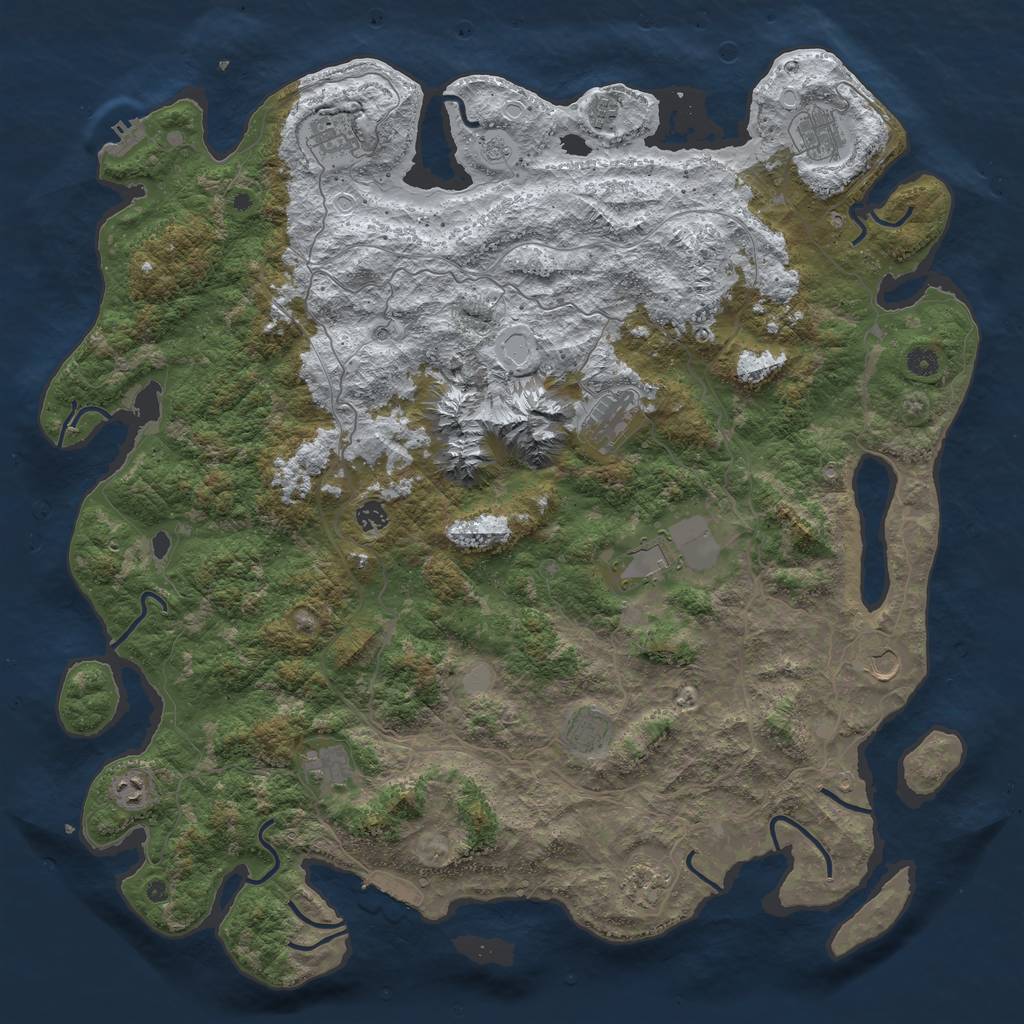 Rust Map: Procedural Map, Size: 5000, Seed: 1524959088, 20 Monuments