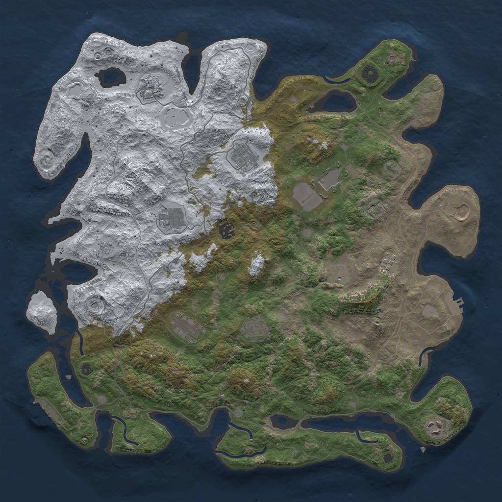 Rust Map: Procedural Map, Size: 4500, Seed: 5933795, 20 Monuments