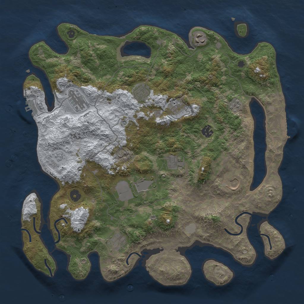 Rust Map: Procedural Map, Size: 4000, Seed: 3294622, 19 Monuments