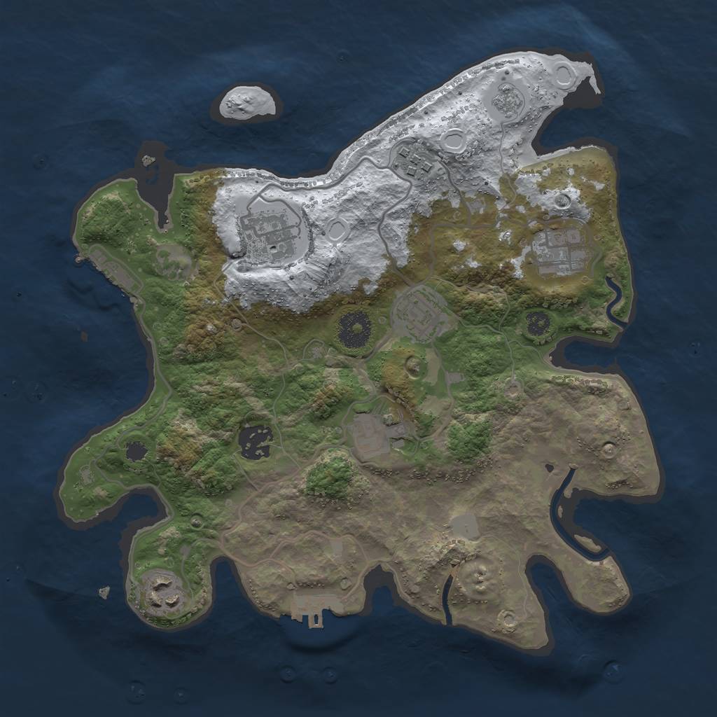 Rust Map: Procedural Map, Size: 3000, Seed: 5848, 15 Monuments