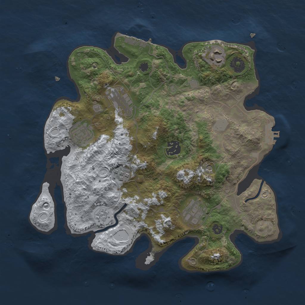 Rust Map: Procedural Map, Size: 3000, Seed: 386745745, 15 Monuments