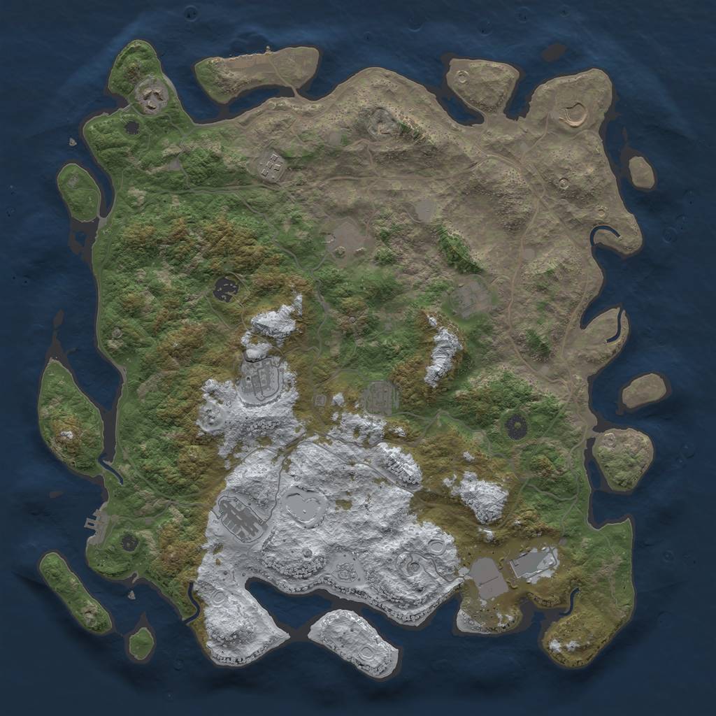 Rust Map: Procedural Map, Size: 4500, Seed: 6122375, 19 Monuments