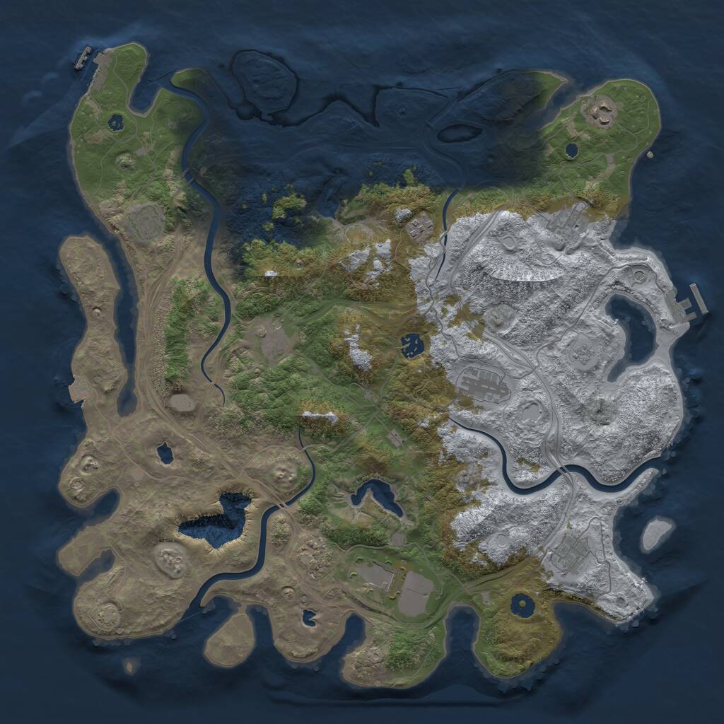 Rust Map: Procedural Map, Size: 4500, Seed: 1322905, 16 Monuments