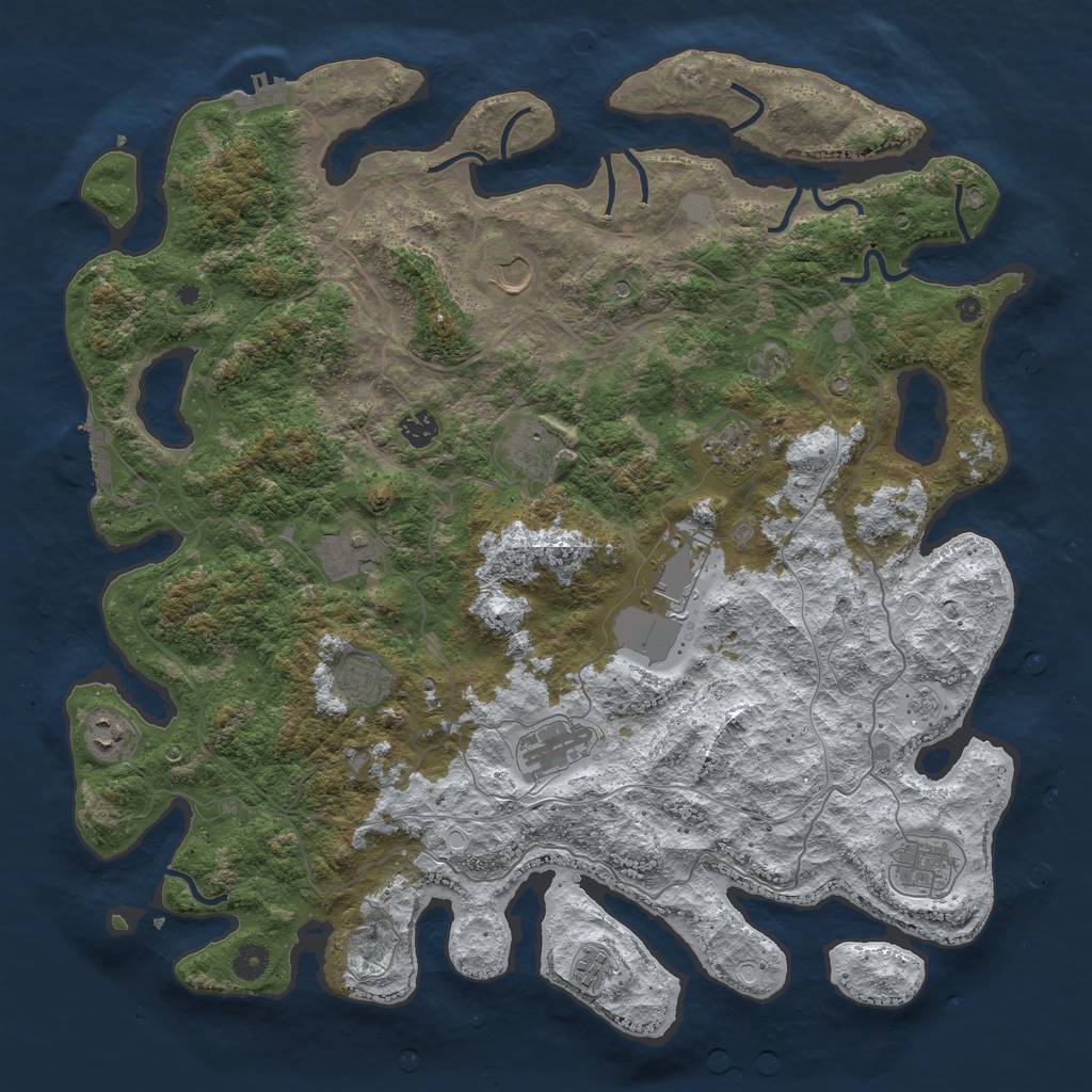 Rust Map: Procedural Map, Size: 4500, Seed: 3995512, 20 Monuments