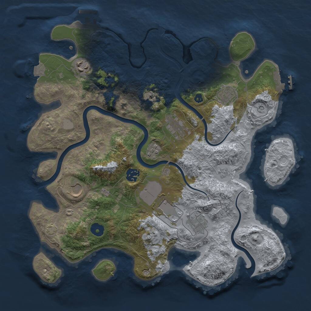 Rust Map: Procedural Map, Size: 3500, Seed: 1605905495, 14 Monuments