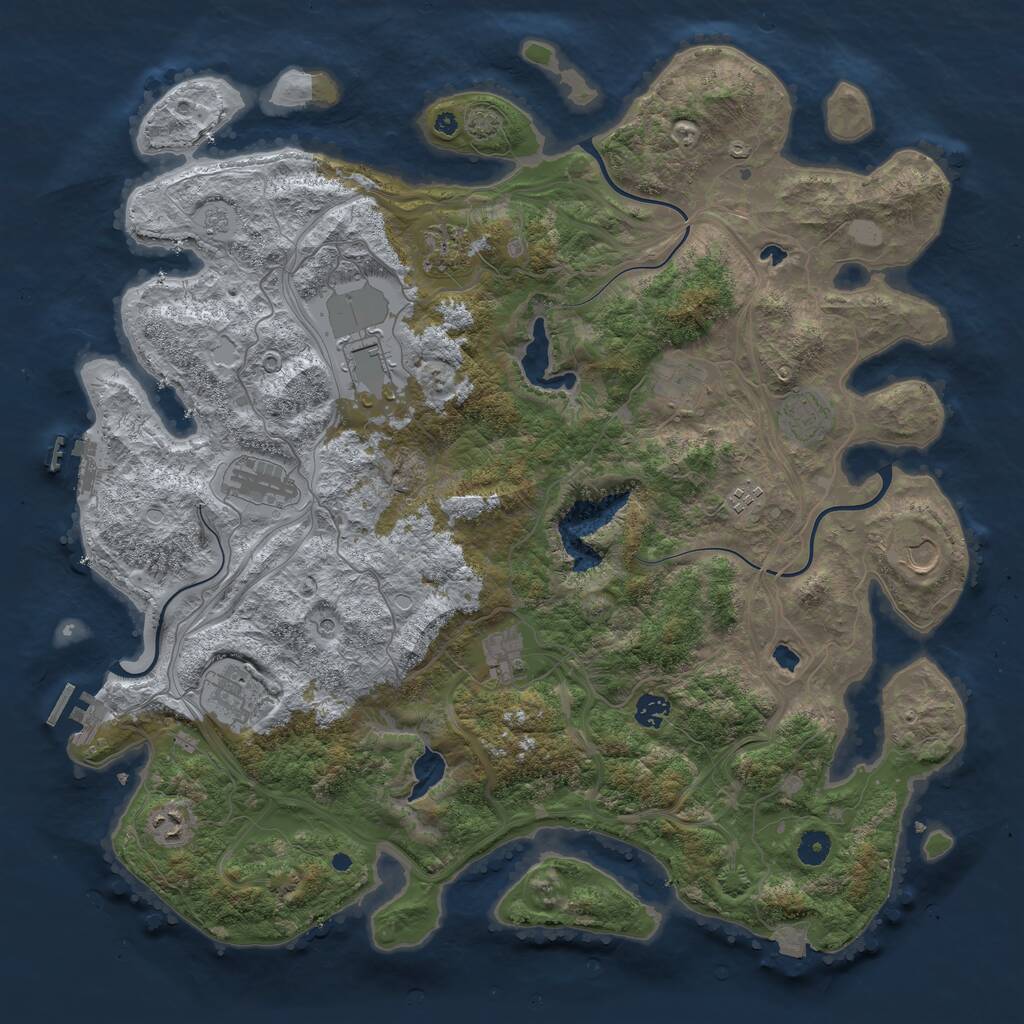 Rust Map: Procedural Map, Size: 4500, Seed: 4022679, 17 Monuments