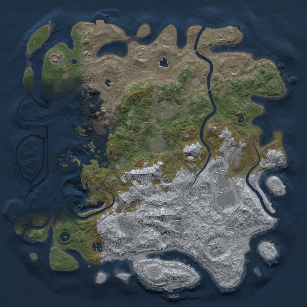 Rust Map: Procedural Map, Size: 4500, Seed: 5530232, 17 Monuments