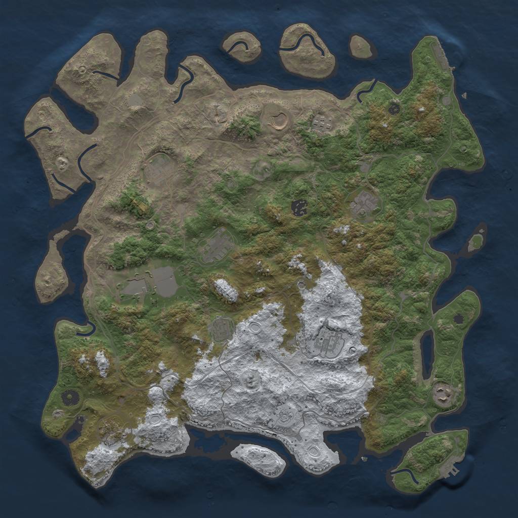 Rust Map: Procedural Map, Size: 4500, Seed: 2146827, 20 Monuments