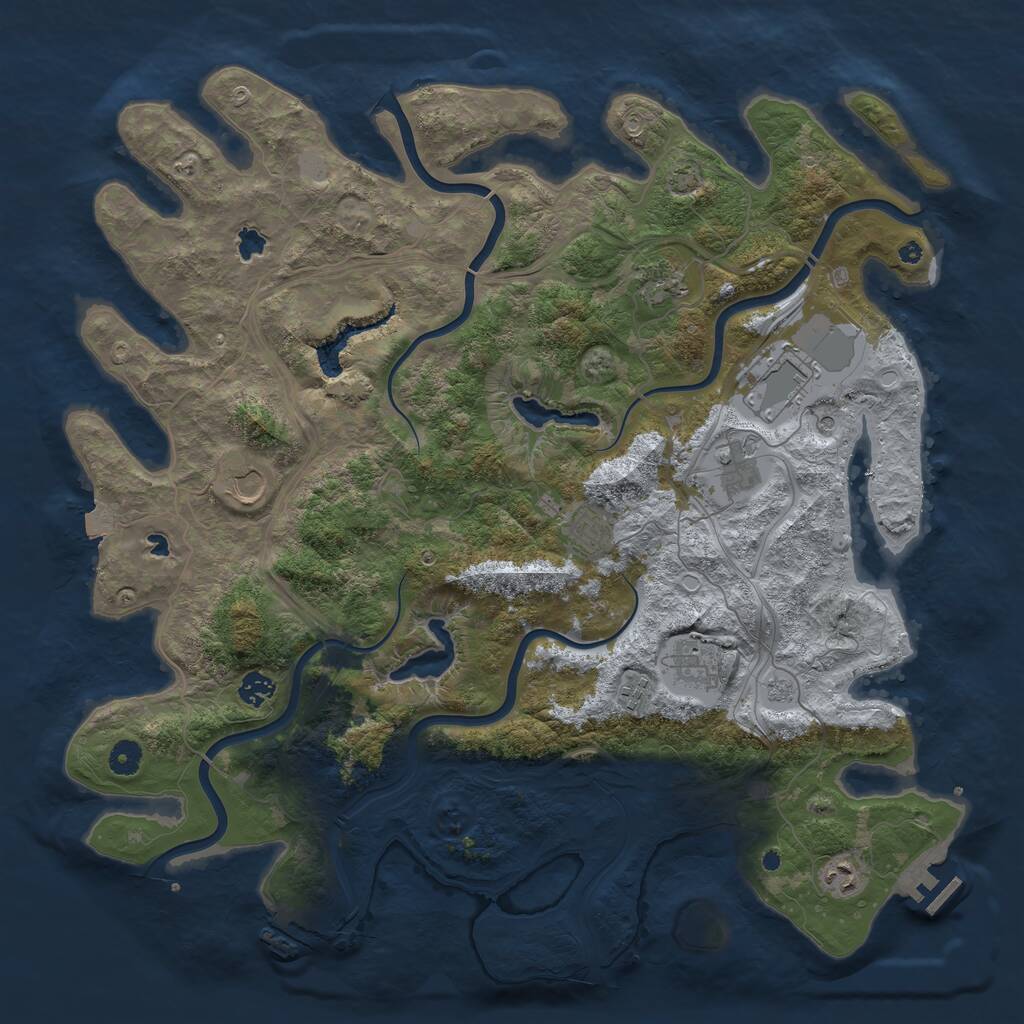 Rust Map: Procedural Map, Size: 4500, Seed: 210565, 15 Monuments