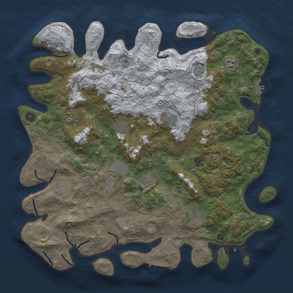 Rust Map: Procedural Map, Size: 4500, Seed: 897458, 20 Monuments
