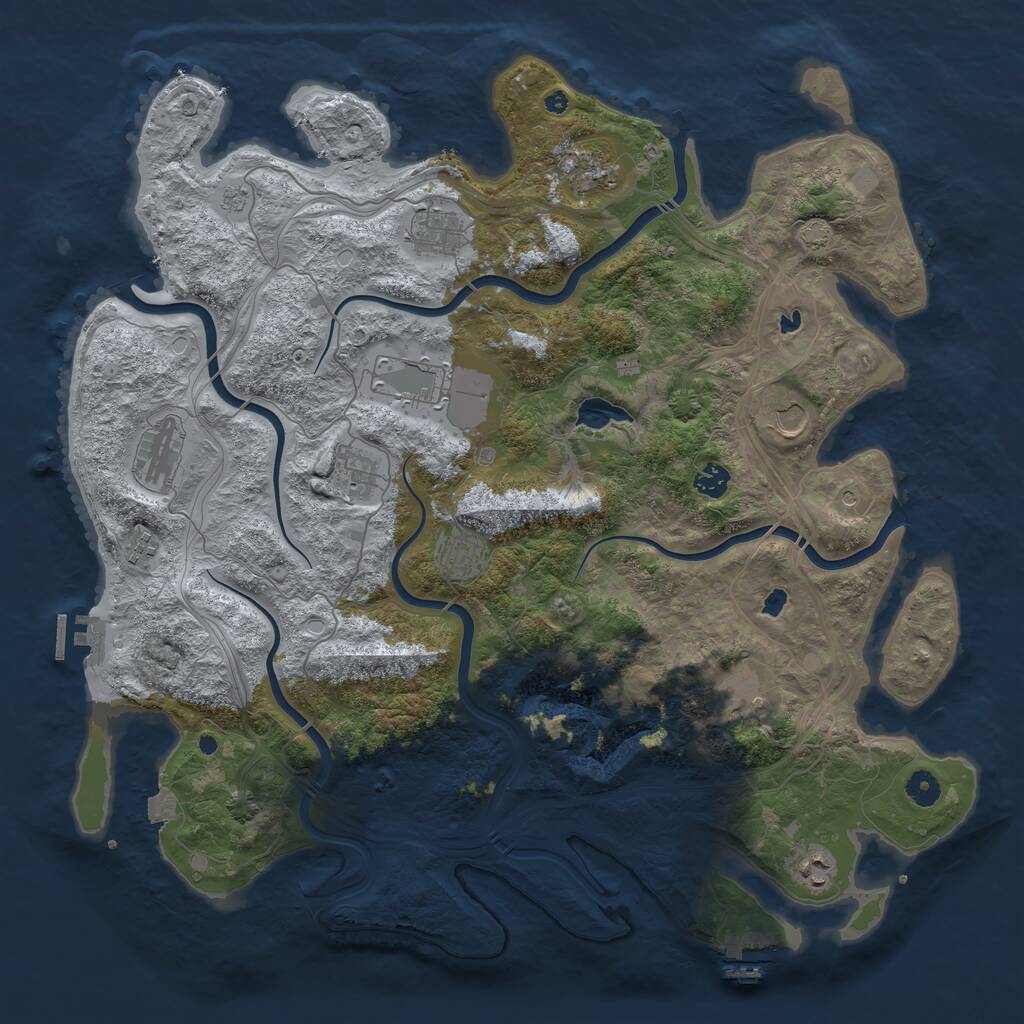 Rust Map: Procedural Map, Size: 4500, Seed: 6164016, 17 Monuments