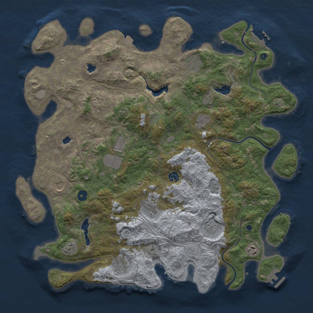 Rust Map: Procedural Map, Size: 4500, Seed: 2471508, 17 Monuments